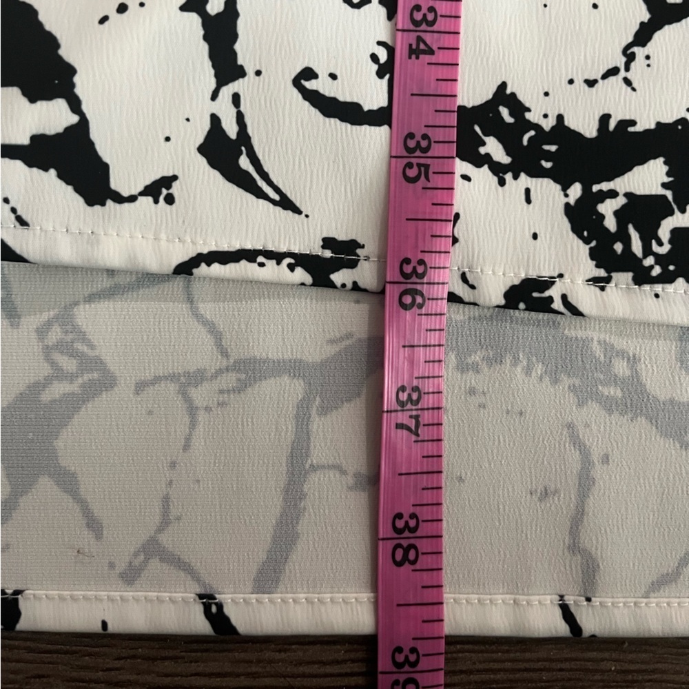 [M]RUDSAK Monochrome Black White Crackle Abstract Pattern Midi Shift Dress - Picture 9 of 9